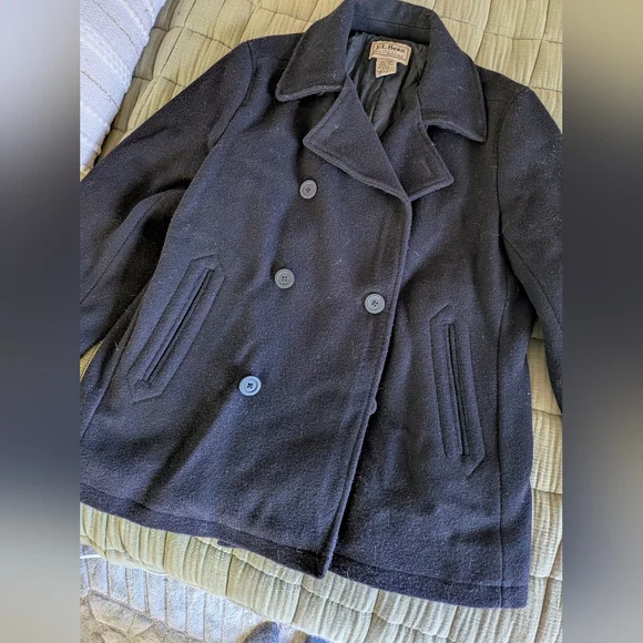 Bean Jackets Coats Ll Bean Mens Wool Peacoat Navy Size